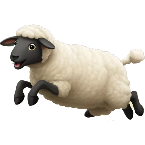 a sheep jumping over a fence emoji