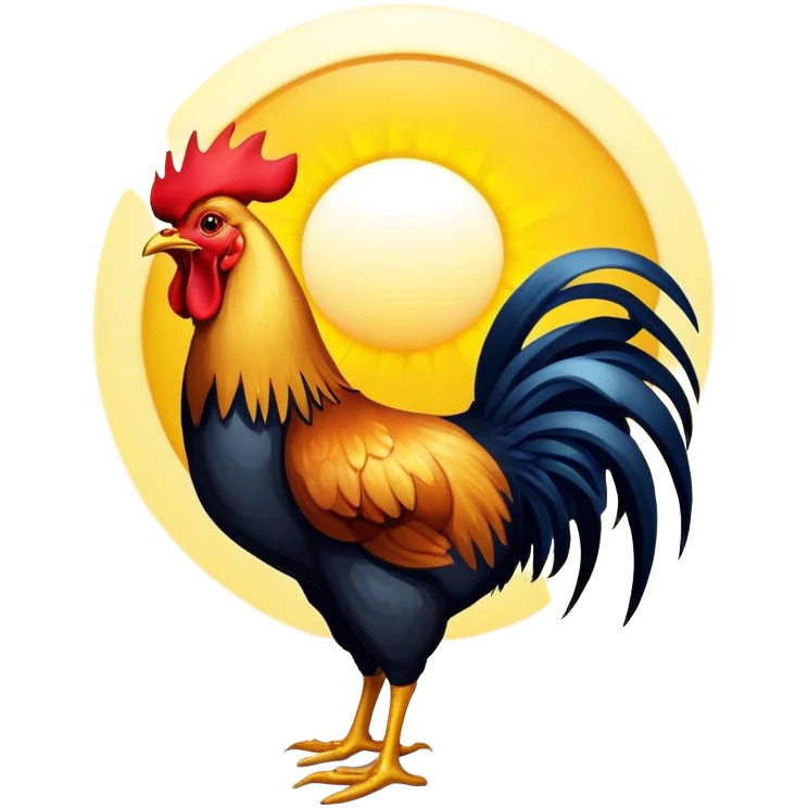 Rooster with sun in background  emoji