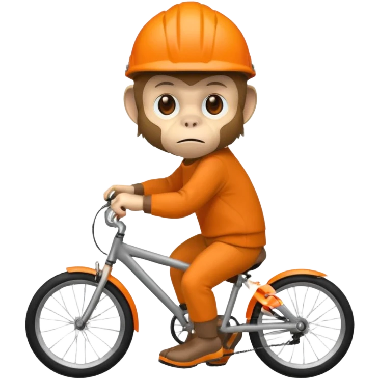 monkey wearing orange bicycle helmet, sweatshirt emoji