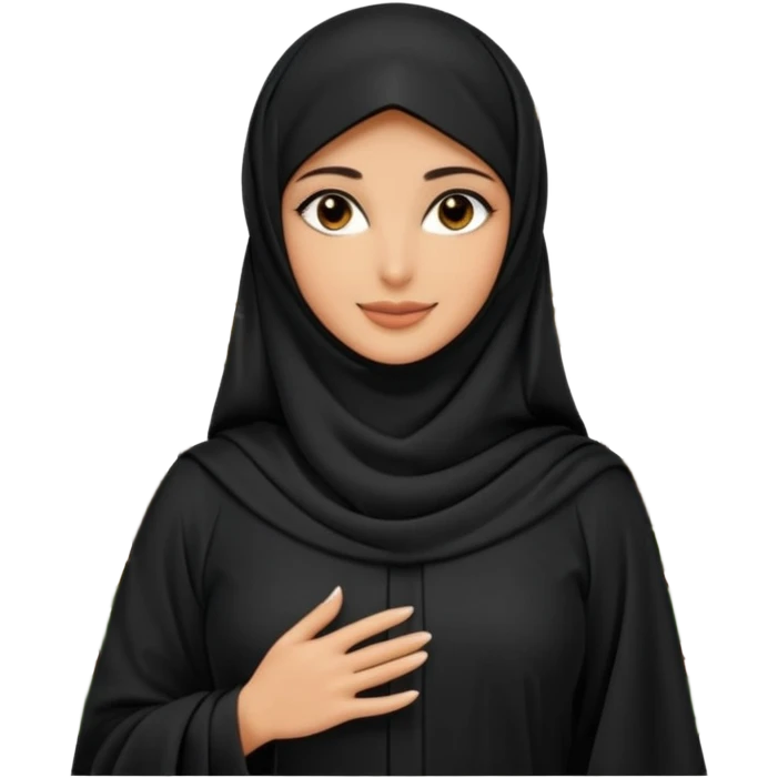 A beautiful woman in a modern black abaya and niqab, only her stunning eyes are visible. Standing in an outdoor garden with palm trees. Realistic photo, natural light, soft focus background. emoji