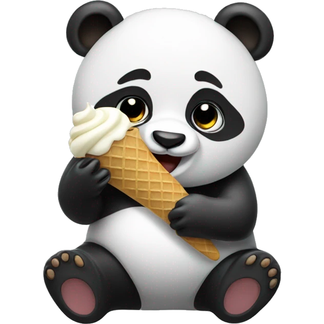 Panda eating ice cream emoji