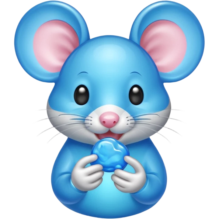 raton comiendo gomita redonda azul emoji