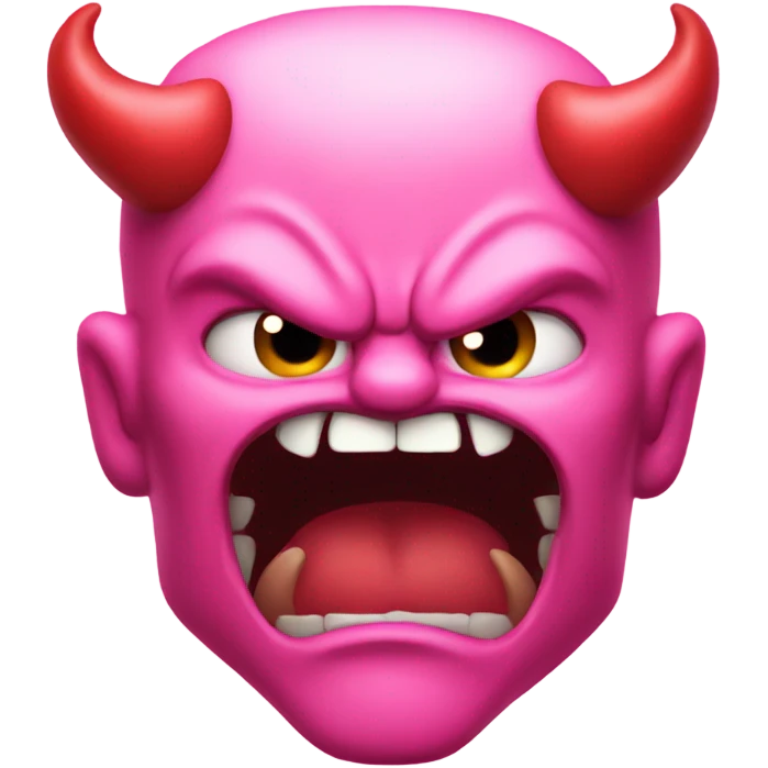 Angry pink devil emoji