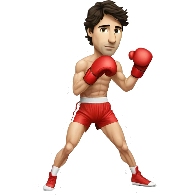 Justin Trudeau boxing very skinny emoji