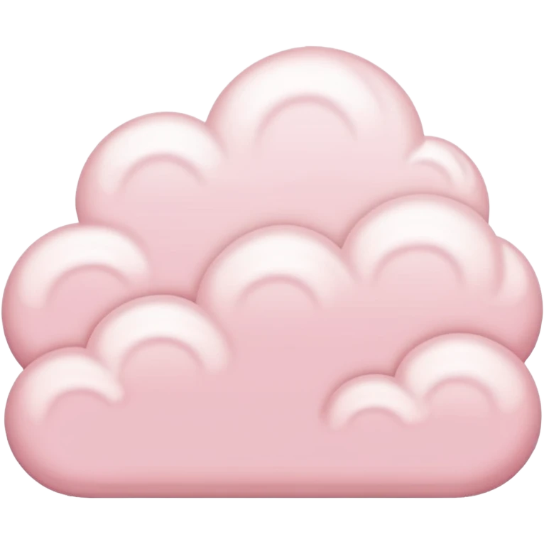 soft pastel pink cloud with a subtle white outline emoji