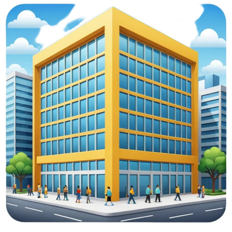 company building with people emoji