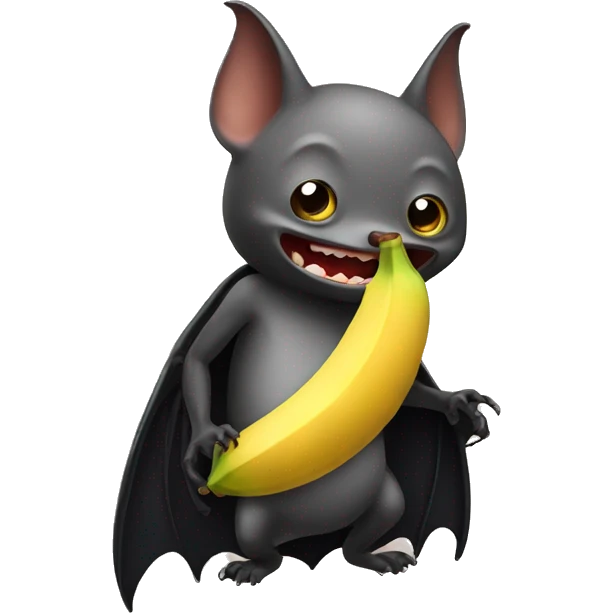 Bat eating a banana emoji