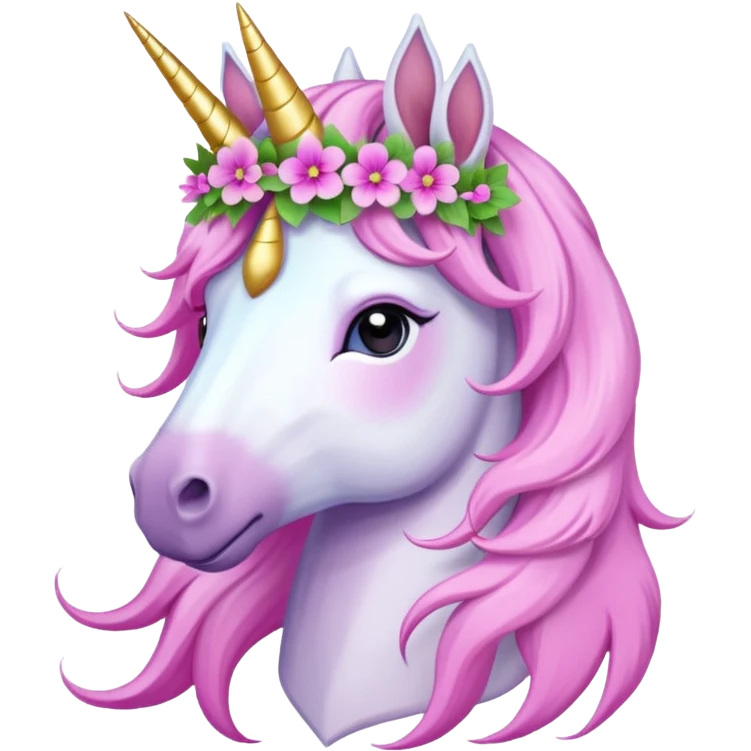 unicorn wearing Petunias crown emoji