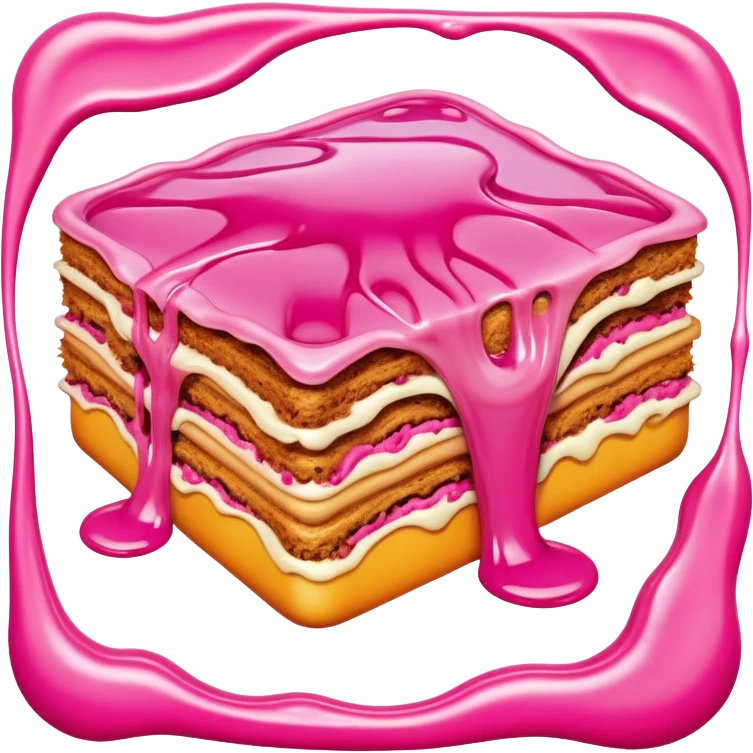 surreal salvadore dali style melting spam pink meat lasagna landscape emoji