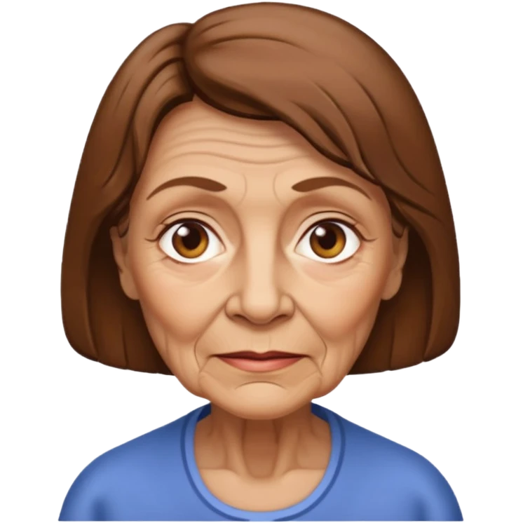 Old Lady 44 age brown hair light skin emoji