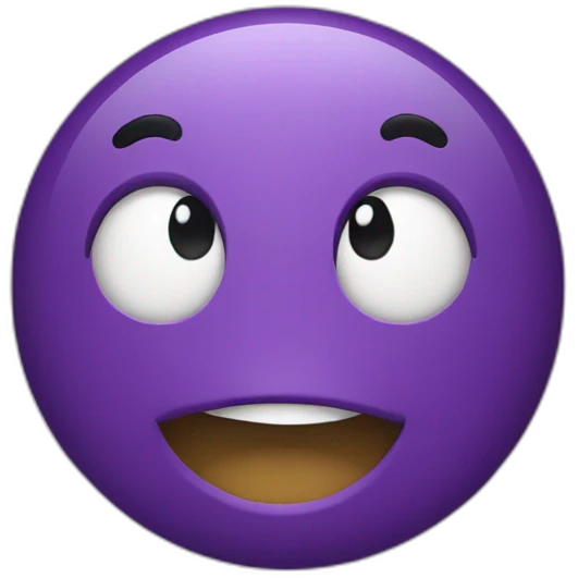 purple silly face emoji