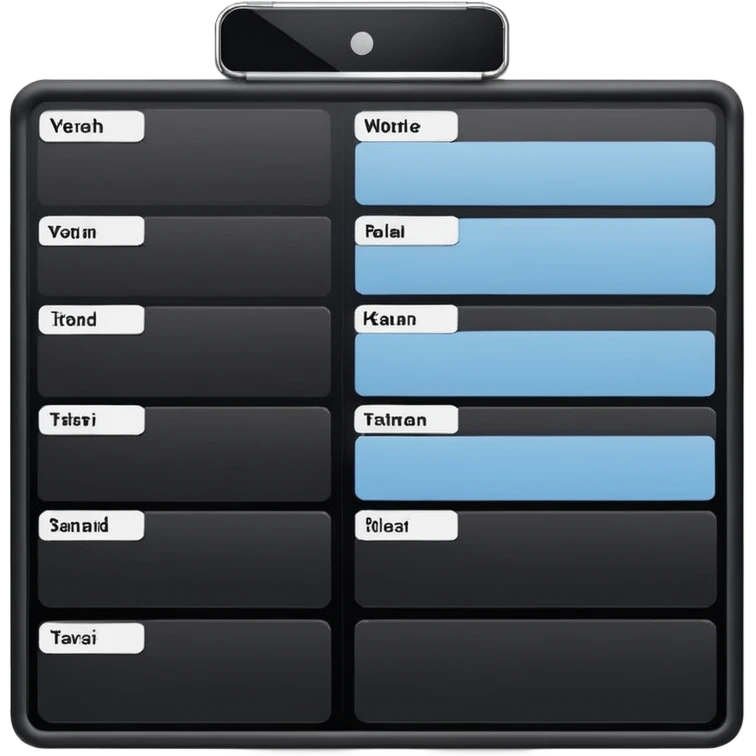 A sleek black kanban board emoji