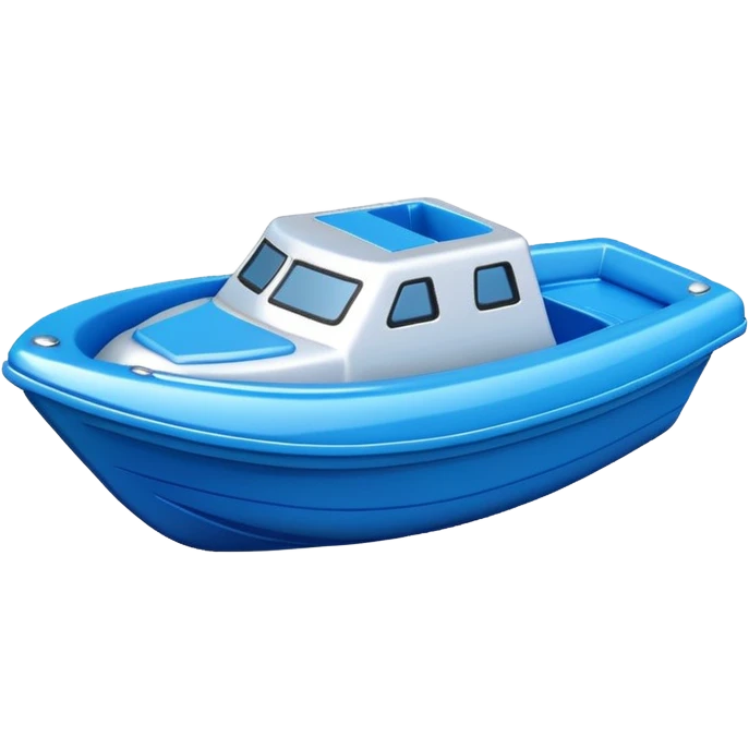 blue plastic toy boat emoji