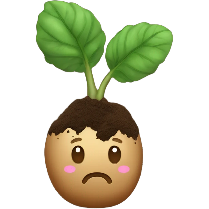 A potato with soil，no leaf，no Face emoji
