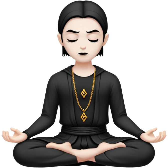 chill meditating goth villain  emoji