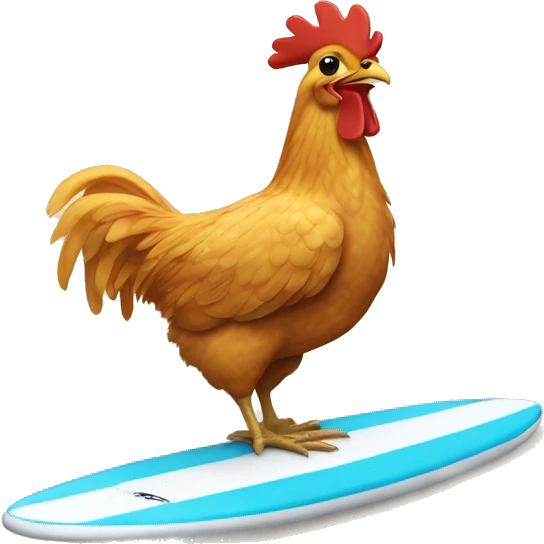 chicken on surfboard  emoji