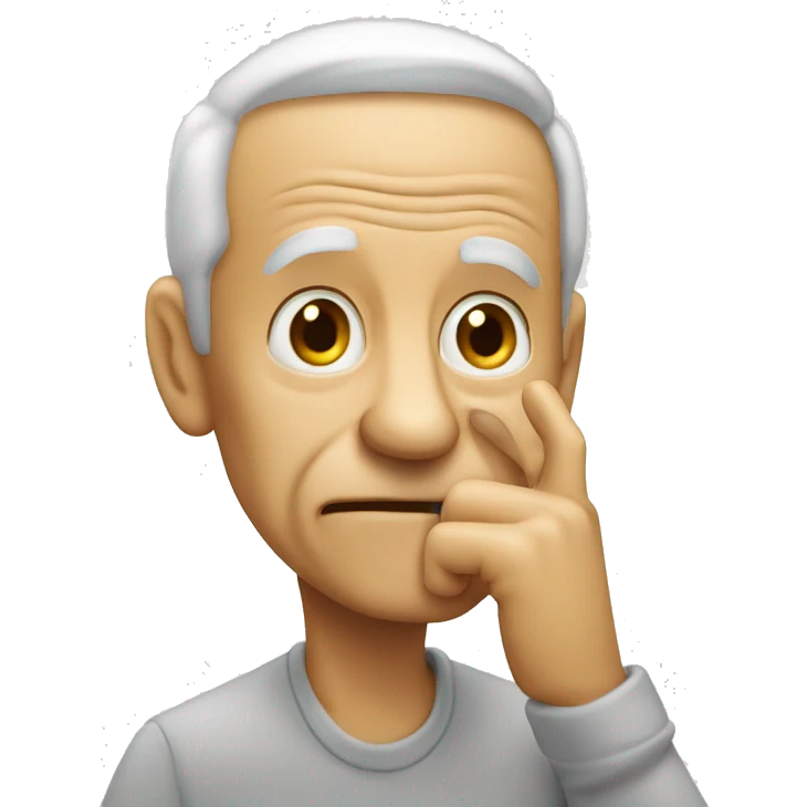 Old guy shhhh with finger emoji