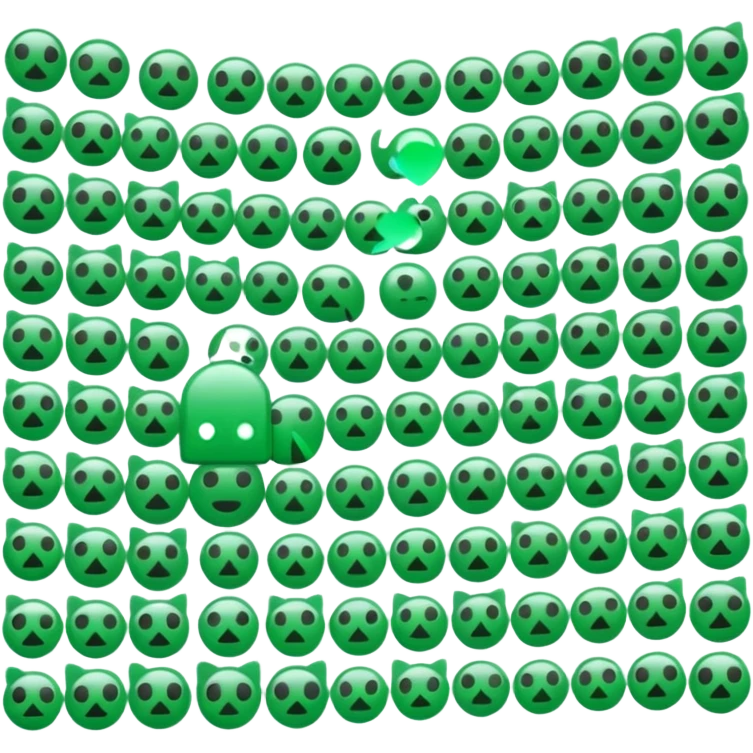 y3k emojis, that are technology based. im making an aesthetic for exe, gpt, error, silver, hints of green. think, the matrix & beyonce rennesance emoji