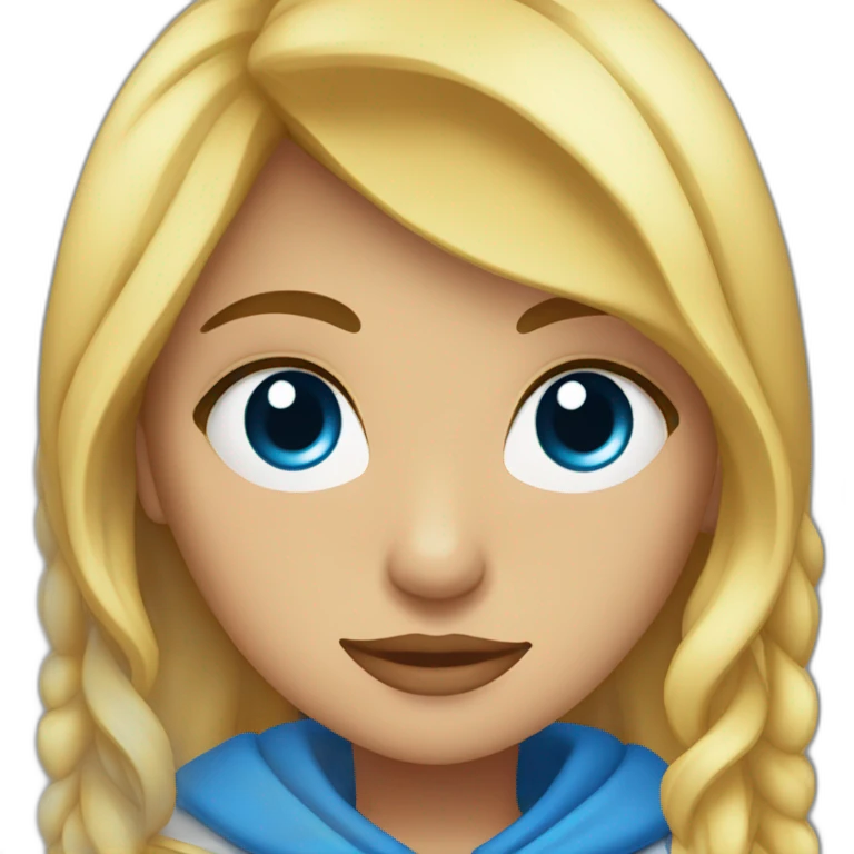 chica rubia y ojos azules emoji