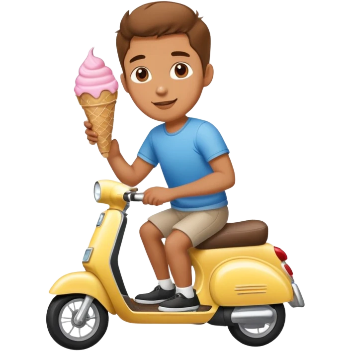 guy with icecream cup riding a scooter emoji