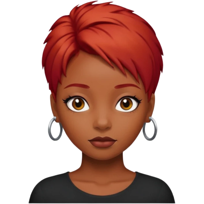 Black girl with red hair emoji