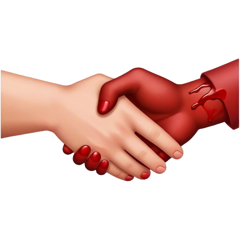 handshake, blood  emoji