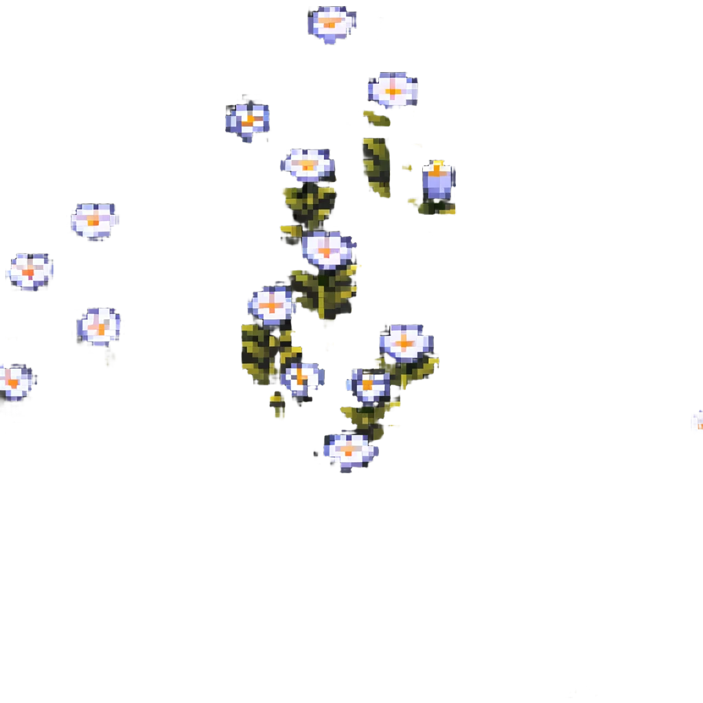 low-res pixel art flower, 8x8 pixels or less, very basic emoji