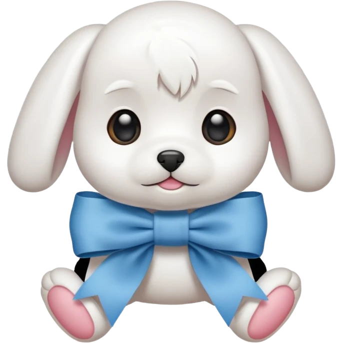 white baby maltese ribbon emoji
