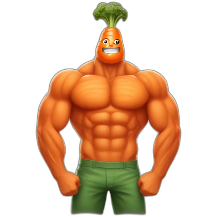 Very Muscular carrot man emoji