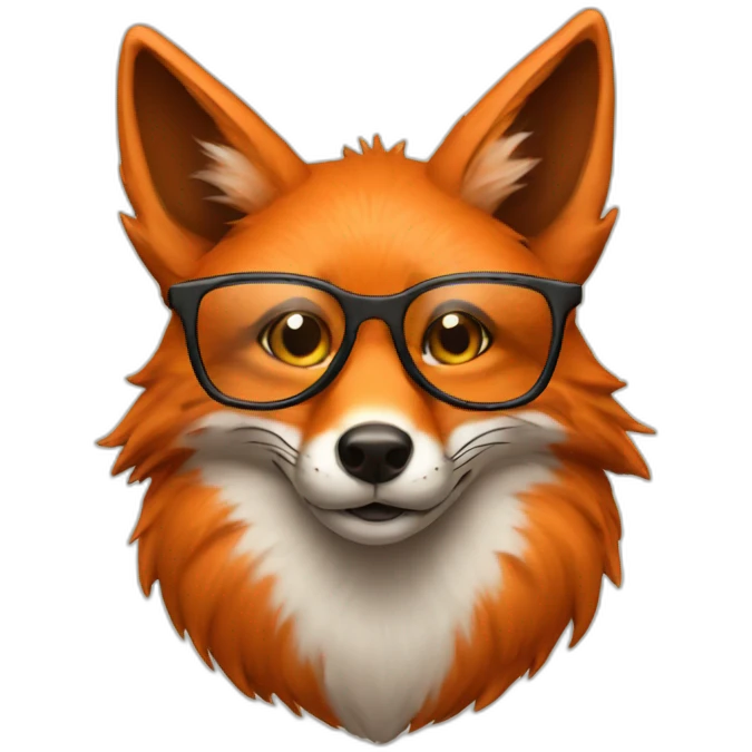 fox wearing glasses emoji