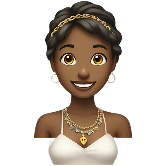 smiling girl with jewelry emoji