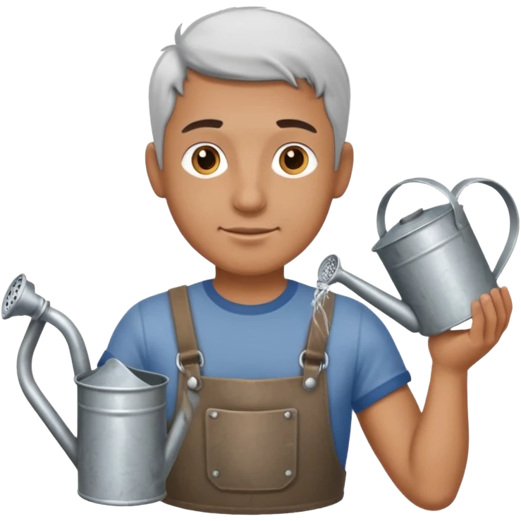man holding watering pot emoji