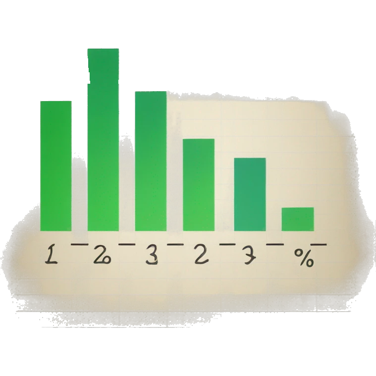 a paper with a bar chart and an upward trend emoji