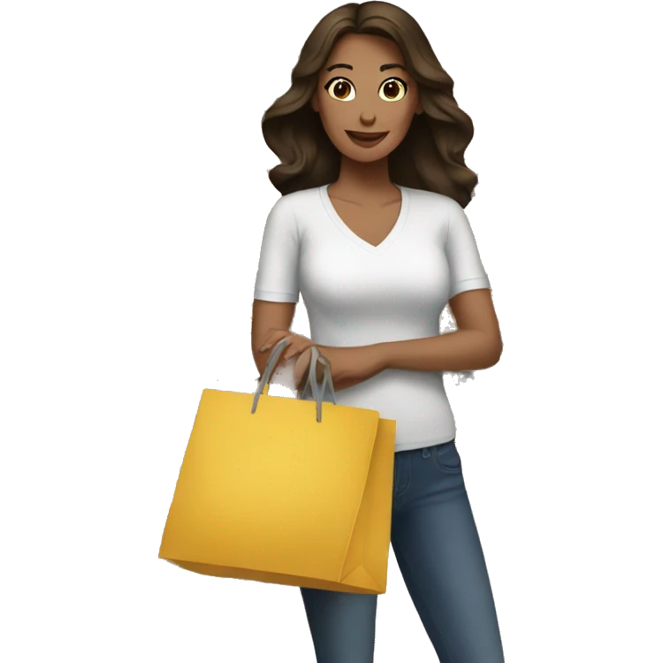 Brunette woman shopping  emoji