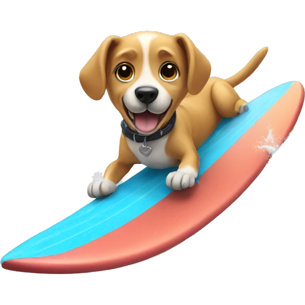 Dog surfing emoji