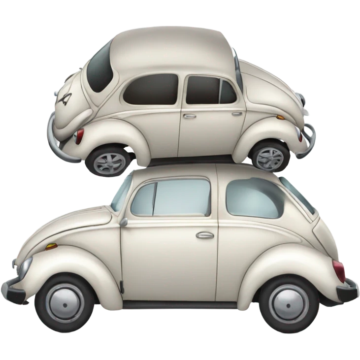 White volks wagon beetle car emoji