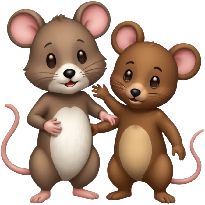 mouse and bear together emoji