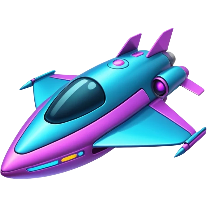 Neon spaceship emoji