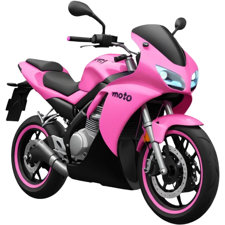 moto sportiva con scritta nera e solo avanti rosa fluorescente  emoji