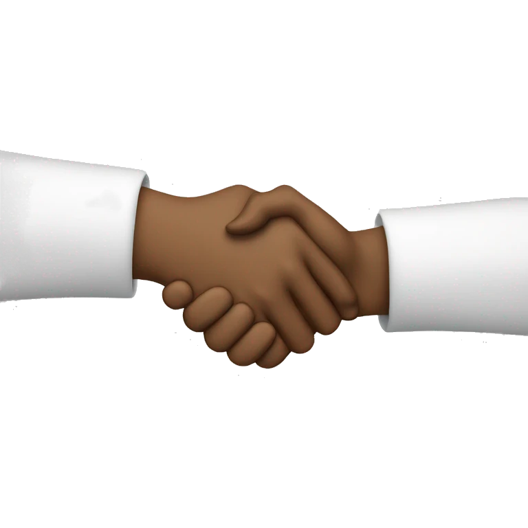 two hands shaking each other and another hand shaking those hands emoji