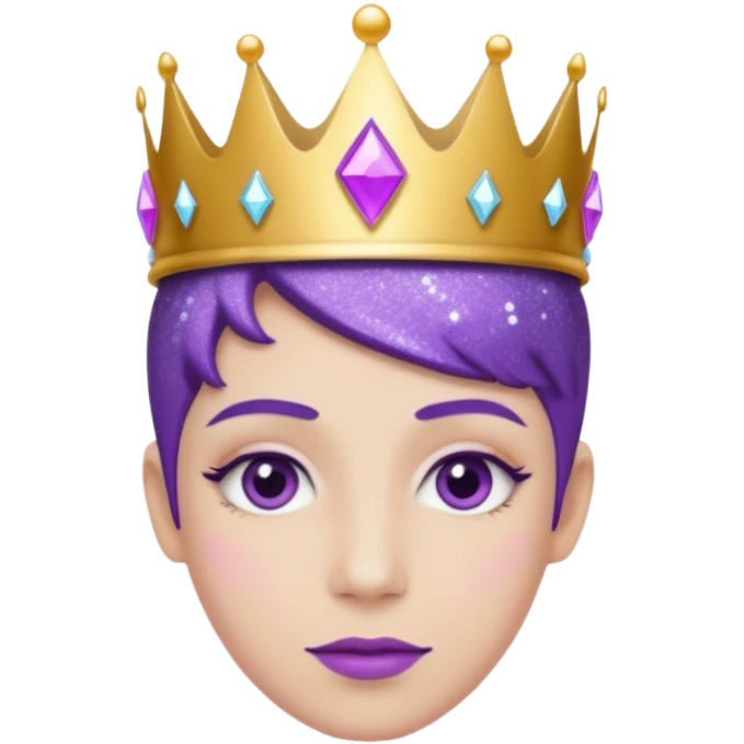 purple non-binary people glitter crown emoji