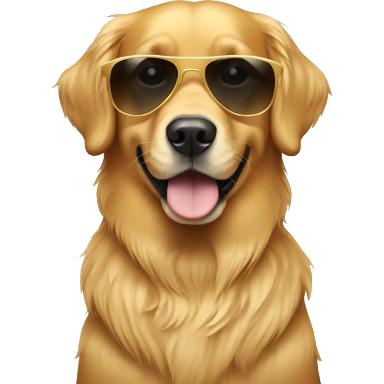 Golden retriever with sunglasses  emoji