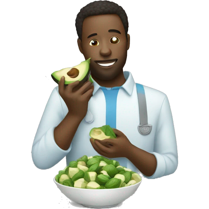 Un men eating an avocato emoji