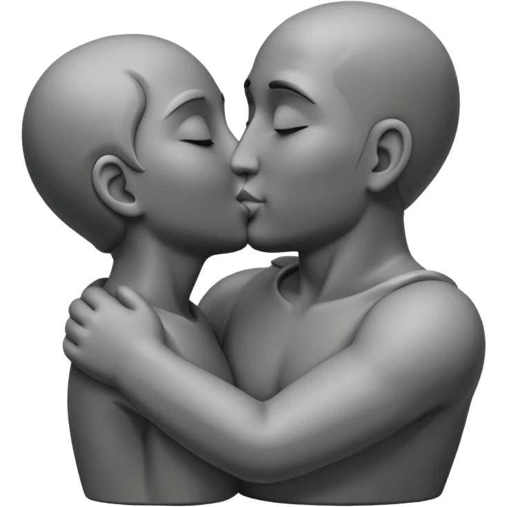 Moyai statue kissing  emoji