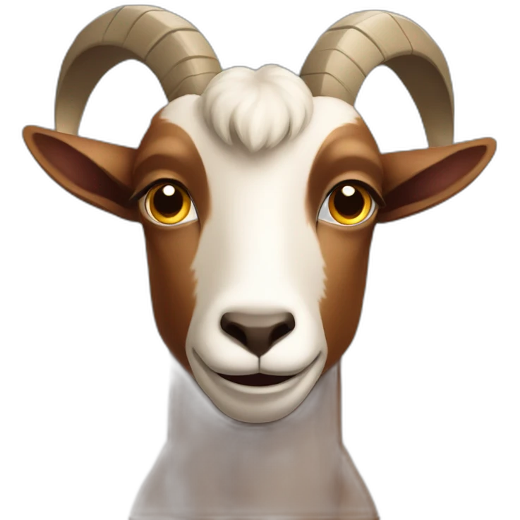 serious brown body goat emoji