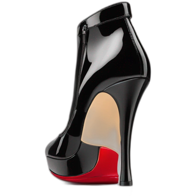 WEDGE heel LOUBOUTIN black leather PATENT emoji