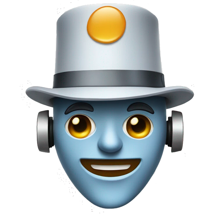 robot with a frank sinatra hat on emoji