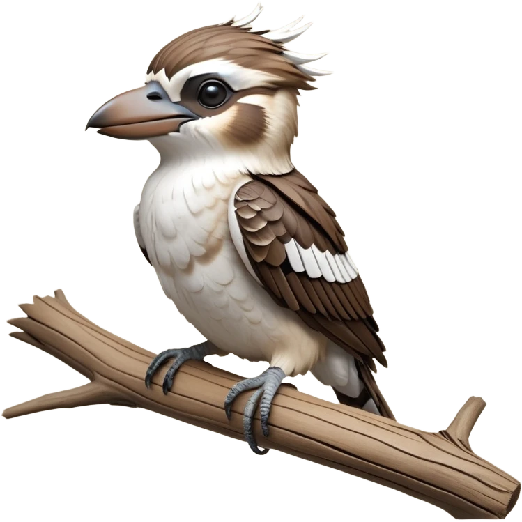 cinematic-kookaburra-realistic-full-body-perched-emoji,-compact-sturdy-frame-balanced-on-a-weathered-branch,-brown-and-white-feathered-wings-folded-neatly,-bold-striped-face-with-a-mischievous-glint-in-its-eye,-massive-sharp-beak-slightly-open-as-if-ready-to-laugh,-simplified-yet-realistic-focused-features,-highly-detailed,-glowing-with-a-warm-golden-light emoji