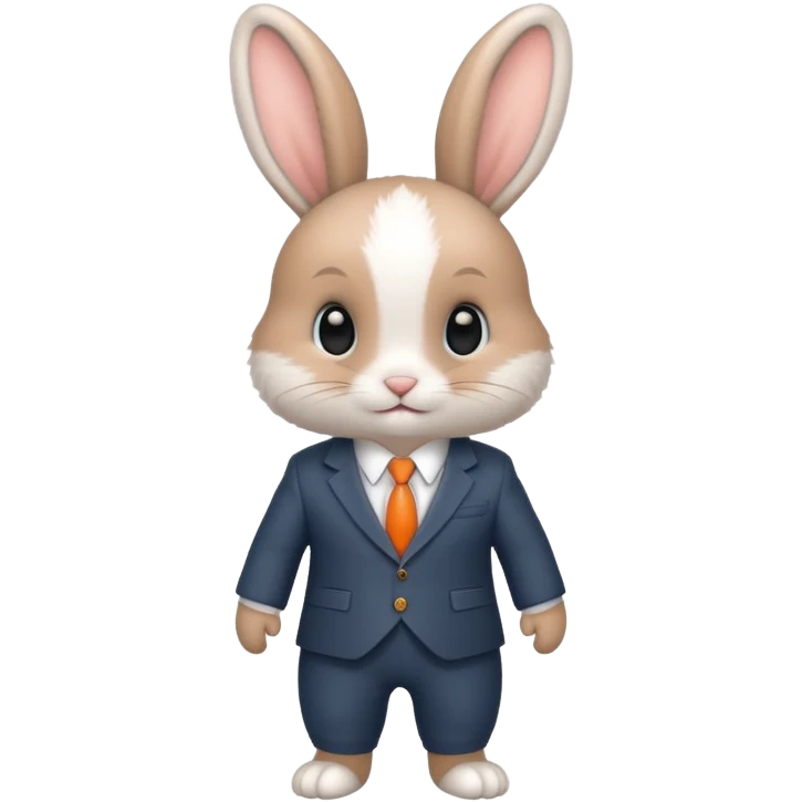 baby bunny in suit no carrot emoji