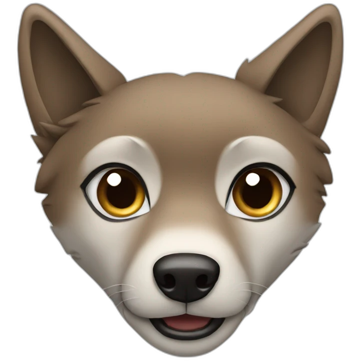 Brown female wolf blue eyes  emoji